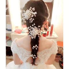 Faux Pearl Crystal Hair Comb Bridal Wedding Hair Accessories