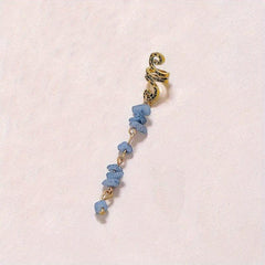 6pcs Braids Spiral Hair Ring with Stone Tassel