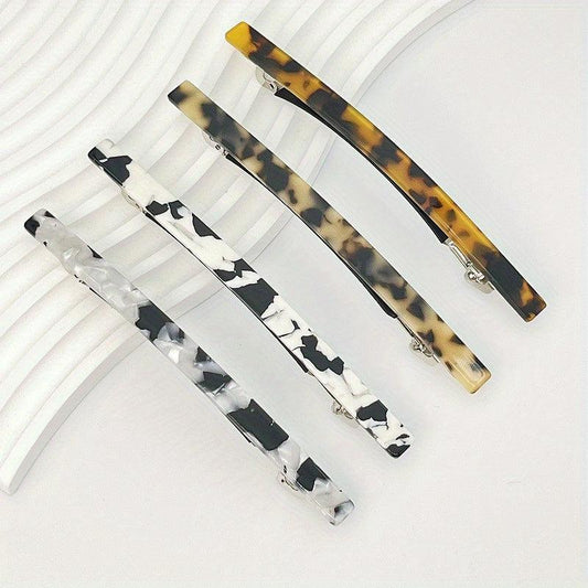 4pcs Long Barrette Style Hair Clip For Ponytail Holder Women Girls Hair Clip