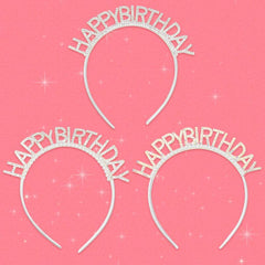 Laser Pearl Headband Happy Birthday Hair Band