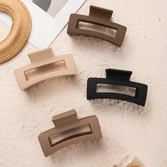 4pcs Hollow Rectangle Hair Claw Solid Shark Claw Hair Accessories