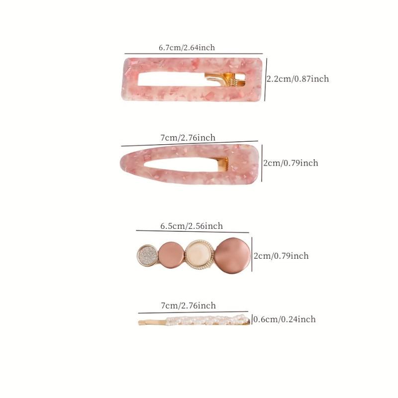3pcs Acetate Hair Clip Faux Pearl Bobby Pin Side Clip Bangs Clip