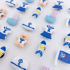 24pcs Navy Series Cartoon Shoe Charm PVC Soft Rubber Shoe Buckle DIY Accessories