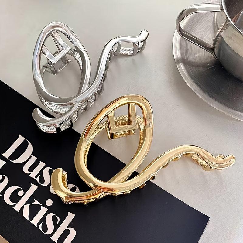 Alphabet Claw Clip Metal Curve Letter Hair Clip For Women Girls