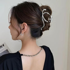 Alphabet Claw Clip Metal Curve Letter Hair Clip For Women Girls