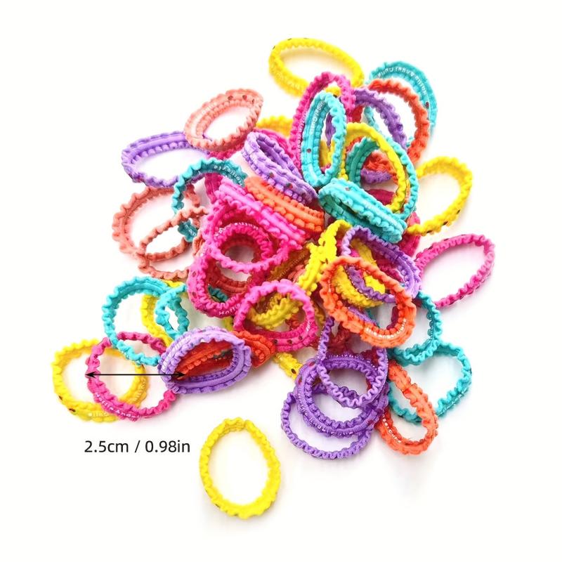 50pcs Baby Girls Ruffled Hair Tie Candy Hair Rope Ponytail Holder