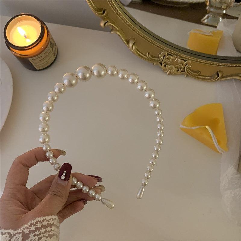Faux Pearl Decor Headband Retro Style Hair Accessory Lady Women Girls