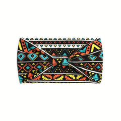 Boho Wide Headband Retro Pattern Elastic Band Hair Accessory