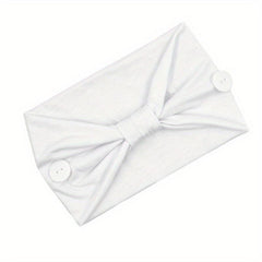 Solid Knotted Button Headband for Women