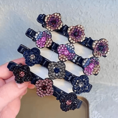 4 Leaf Clover Duckbill Clip Rhinestone Hair Clip for Women