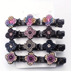 4 Leaf Clover Duckbill Clip Rhinestone Hair Clip for Women