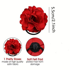 6pcs Colorful Flower Hair Tie Headband Ponytail Holder Hair Accessories