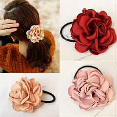 6pcs Colorful Flower Hair Tie Headband Ponytail Holder Hair Accessories