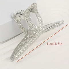 Women's Rhinestone Hair Claw - Metal Ponytail Clip