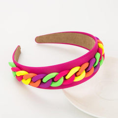 Hair Band Chain Decor Macaroon Hairband Headpiece Women Head Band
