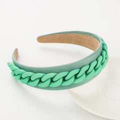 Hair Band Chain Decor Macaroon Hairband Headpiece Women Head Band