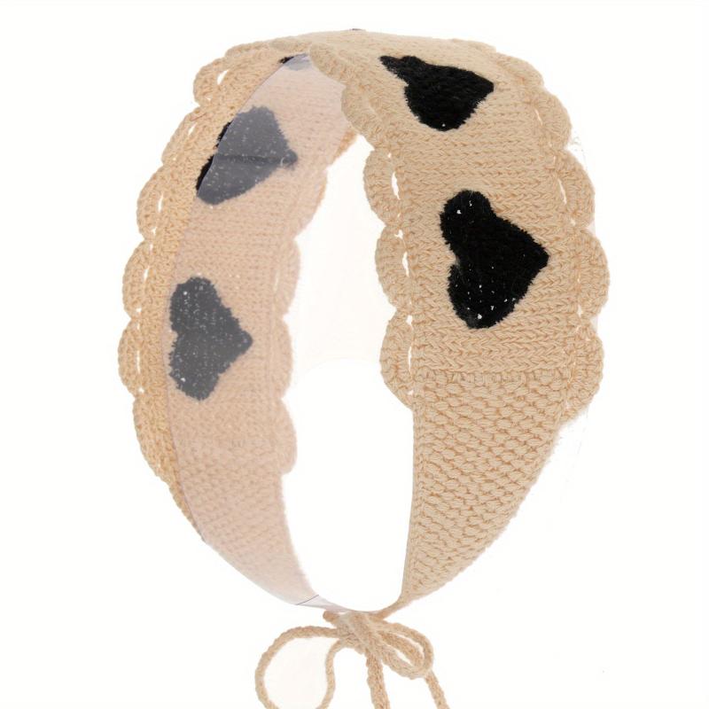 Heart Shape Pattern Knitting Headband Hair Scarf Women Hair Accessories