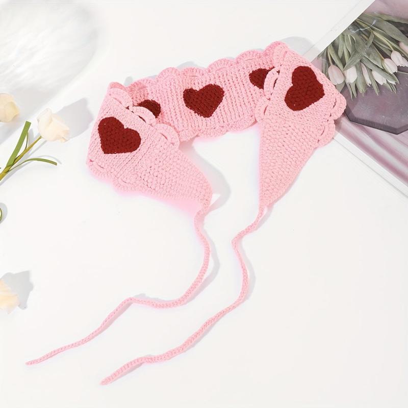 Heart Shape Pattern Knitting Headband Hair Scarf Women Hair Accessories