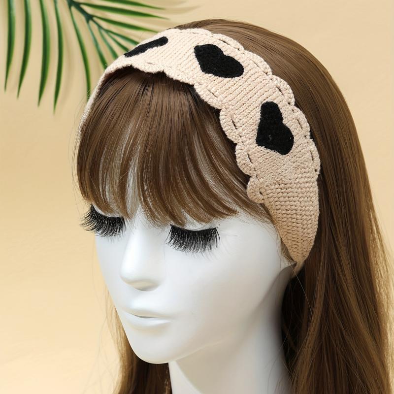 Heart Shape Pattern Knitting Headband Hair Scarf Women Hair Accessories