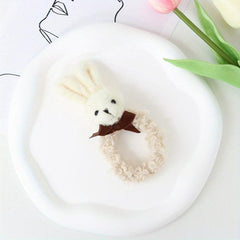 Rabbit Bear Plush Hair Scrunchies for Women Girls Hair Tie