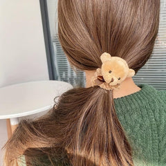 Rabbit Bear Plush Hair Scrunchies for Women Girls Hair Tie
