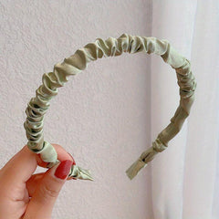Satin Ruched Hairband Thin Headband Hair Accessories