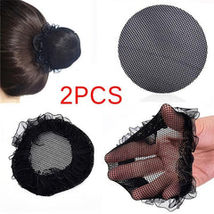 2pcs Nylon Mesh Stretchy Ballet Bun Hair Covers Hairnet for Women Girls