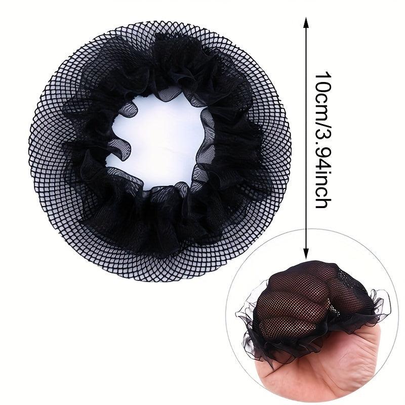 2pcs Nylon Mesh Stretchy Ballet Bun Hair Covers Hairnet for Women Girls