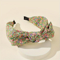 Floral Print Headband Wide Brimmed Head Hoop For Women