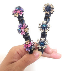 Satin Hair Bands Clover Hairpin Rhinestone Clips