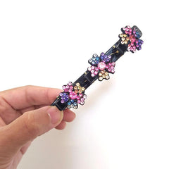 Satin Hair Bands Clover Hairpin Rhinestone Clips