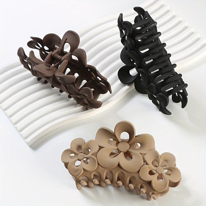 Matte Flower Hair Claw Female Headwear Shark Claw Hair Accessory