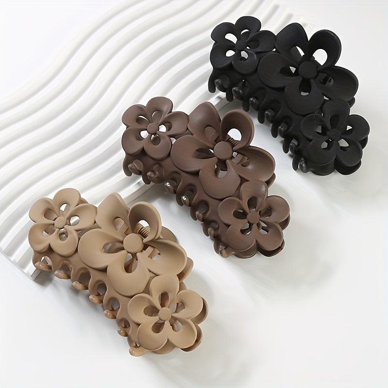 Matte Flower Hair Claw Female Headwear Shark Claw Hair Accessory