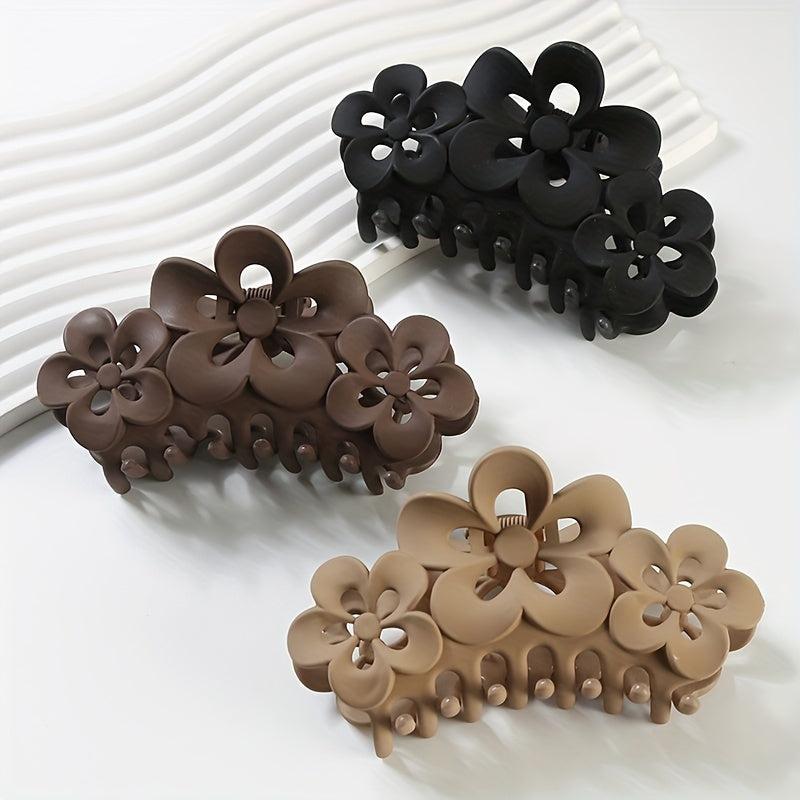Matte Flower Hair Claw Female Headwear Shark Claw Hair Accessory
