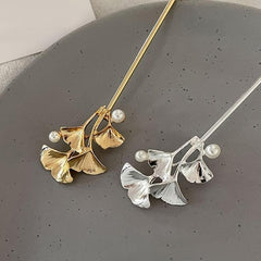 Metal Leaf Hair Pin Golden And Silvery Leaf Hairpin Hair Accessory Gift For Mom