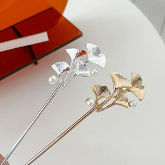 Metal Leaf Hair Pin Golden And Silvery Leaf Hairpin Hair Accessory Gift For Mom