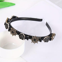 Vintage Rhinestone Flower Headband Hair Styling Accessories