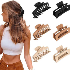 6pcs Matte Square Hair Claw Clip Non Slip Strong Hold Grip Hair Jaw Clip