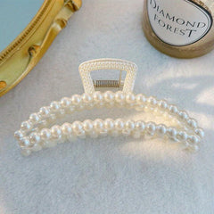 Faux Pearl Hair Claw Head Jewelry Ponytail Holder Hair Accessories