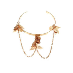Leaf Shape Arms Band Chain Pendant Metal Band Vintage