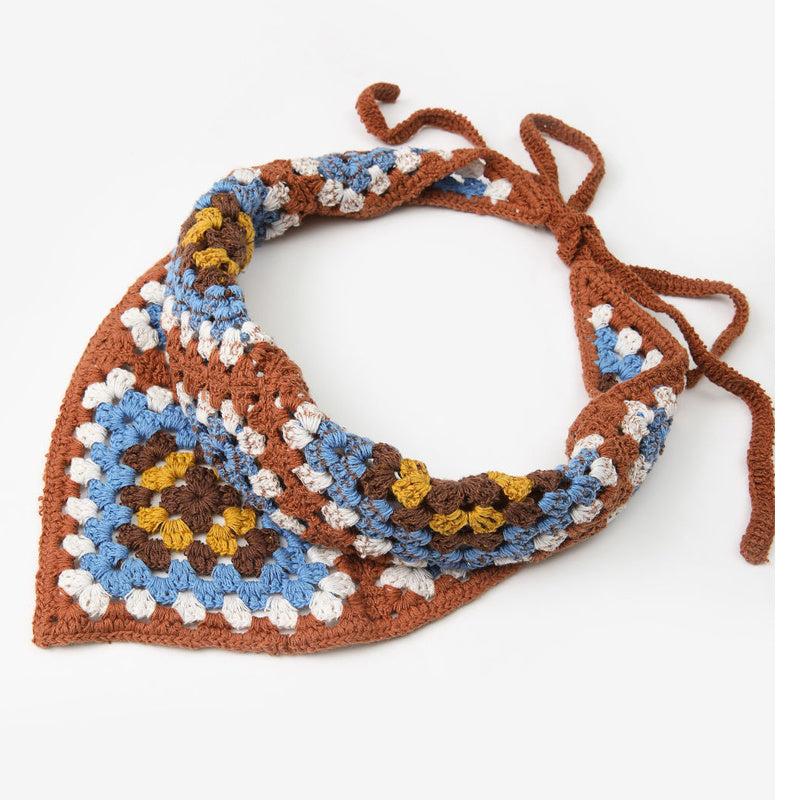 Boho Floral Crochet Hair Bandana Vintage Headband