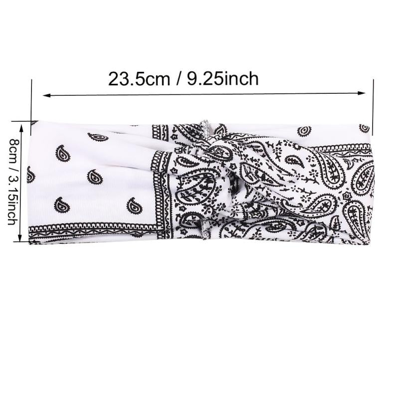Boho Paisley Knot Wide Headband Stretch Hair Wrap Yoga Running Workout Hairband