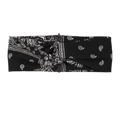 Boho Paisley Knot Wide Headband Stretch Hair Wrap Yoga Running Workout Hairband