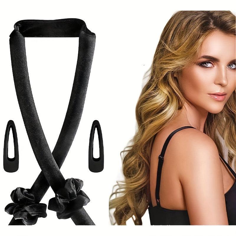 Heatless Hair Rollers Curling Rod Headband With 2 Clips No Heat Hair Roller