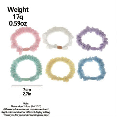 6PCS Candy Round Hair Scrunchies Hair Ties Ponytail Holder Accessories
