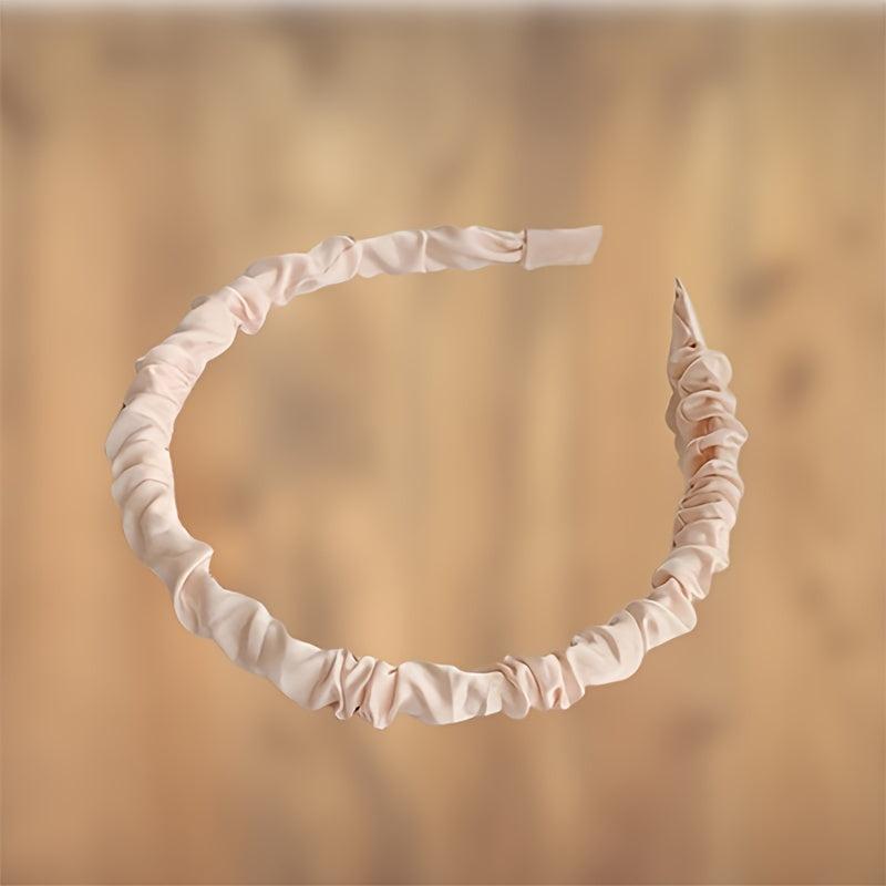 Satin Pleated Fabric Hair Hoop Solid Headband Hair Accessories