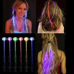 Colorful Luminous Braid Hairdress Glitter Fiber Optic Braid Light