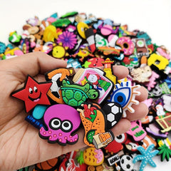 100pcs Cartoon Shoe Charms For Bubble Slides Sandals - Christmas Birthday Gift