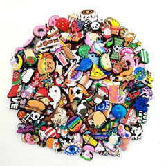 100pcs Cartoon Shoe Charms For Bubble Slides Sandals - Christmas Birthday Gift