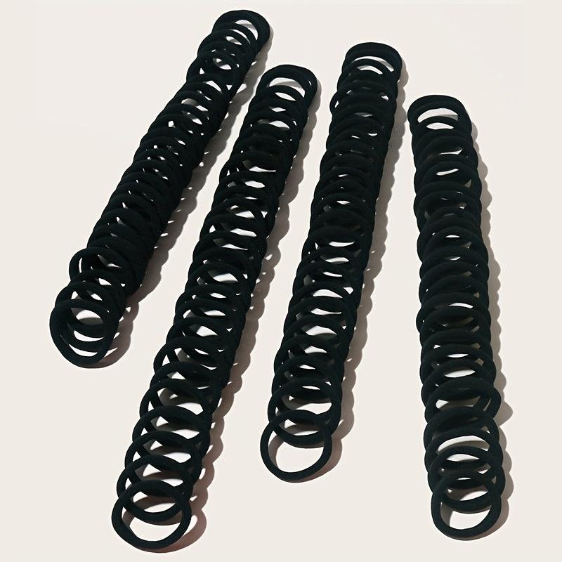 100pcs Solid Hair Tie Ponytail Holder Minimalist Hair Band